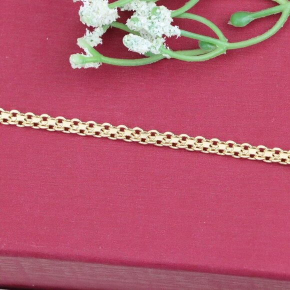 "Elegant Rose Gold Chain Bracelet in Glossy Link Design, XPBL1077 - Picture 13 of 13